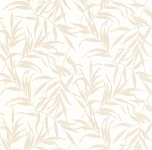 Image Non-Woven Wallpaper Leaves white gold Glitter 13703-60