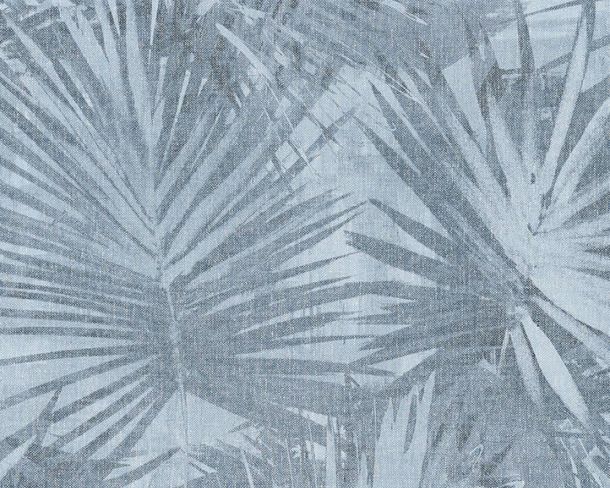 Photo Non-Woven Wallpaper Palm Leaves Tropical blue livingwalls 36385-5