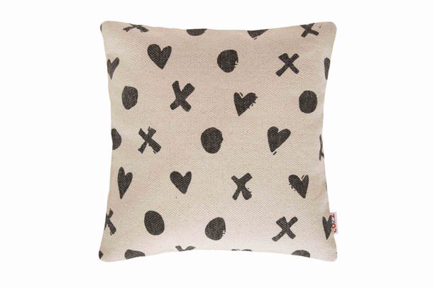 Pillow Case Deco Cozz Hearts Faiza graphit 45x45cm 5062-00