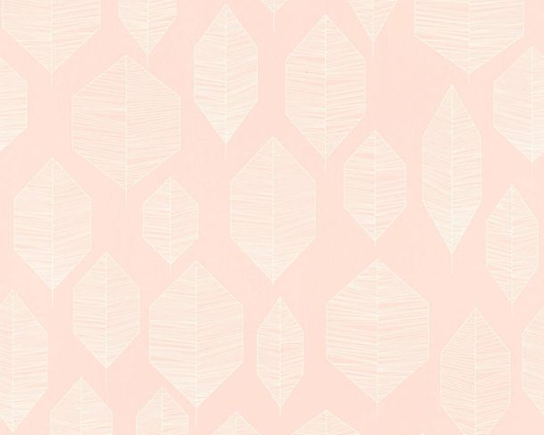Image Non-Woven Wallpaper Leaves-Pattern apricot white AS Creation 36209-1