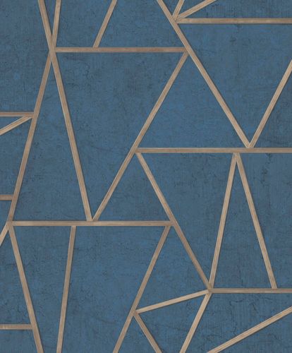 Article picture Non-Woven Wallpaper tiles geometric blue gloss GranDeco  EP3704