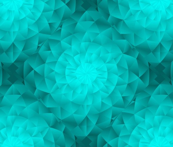 Digital Print Wall Mural Premium Kaleidoscope 3D turquoise