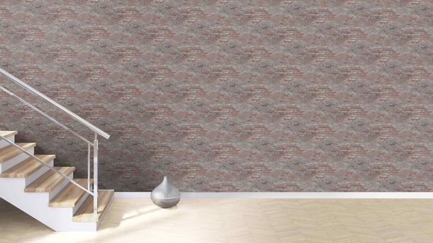 Wallpaper Rasch stone plaster red brown 625530