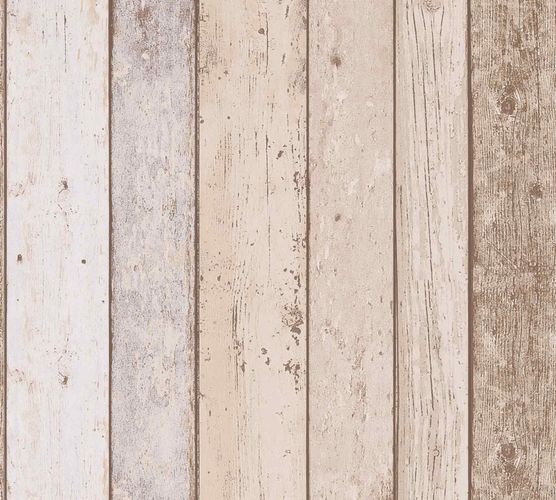 Wallpaper Wood Panel Vintage cream brown 8999-10