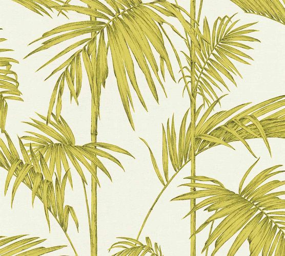 Non-Woven Wallpaper Bamboo Leaves Design cream green