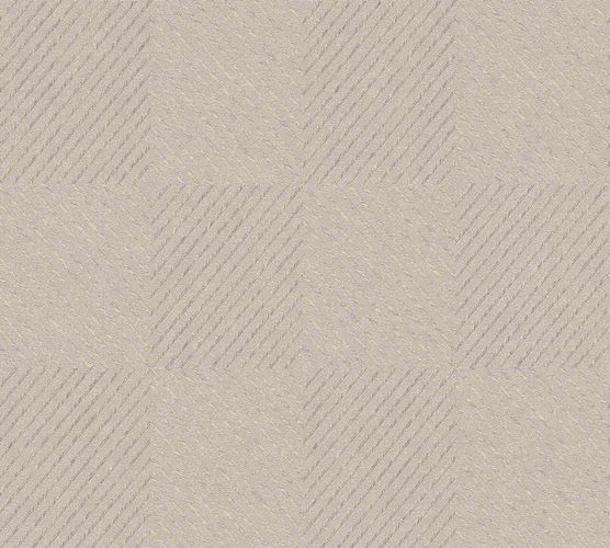 Non-Woven Wallpaper Graphic Rhombuses beige cream Gloss