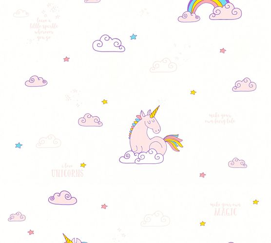 Kids Wallpaper Unicorns Magic white rose 36158-1