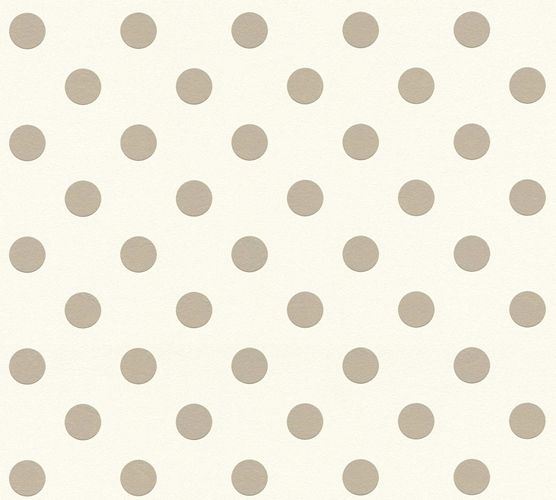 Kids Wallpaper Dot Pattern white taupe 36934-1