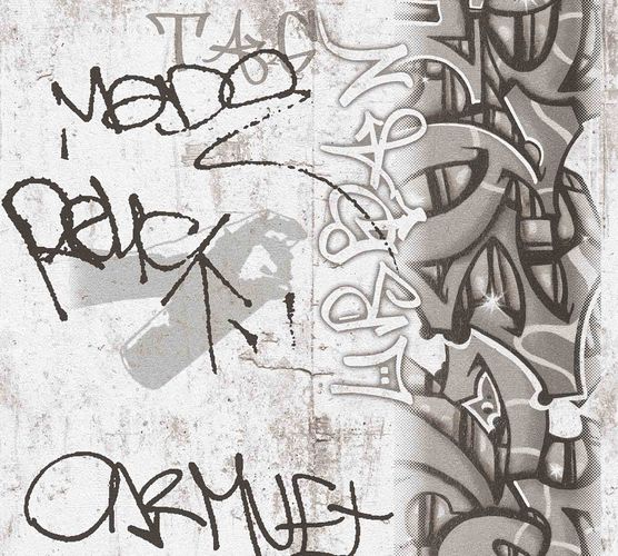 Kids Wallpaper Graffiti Concrete grey white 36986-3