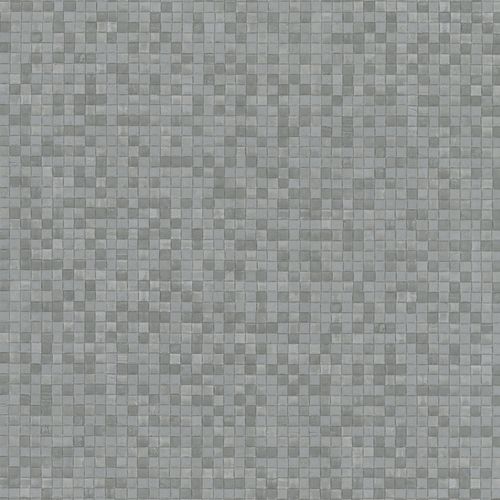 Non-woven Wallpaper Mosaic Look grey 83939