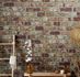 Non-Woven Wallpaper brick 3D granules brown red 58409 4