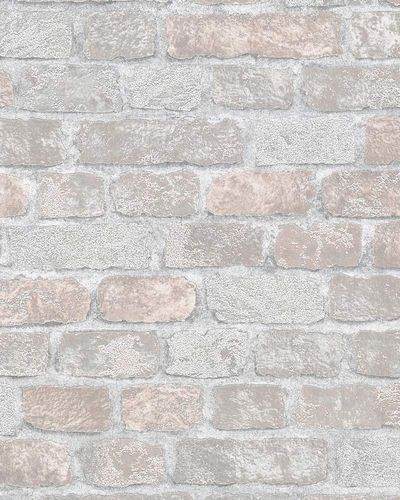 Non-woven Wallpaper Brick 3D Granulate grey rose 58410