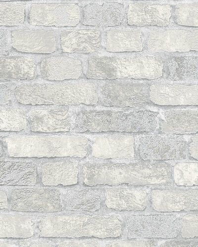 Non-Woven Wallpaper brick 3D granules cream grey 58411