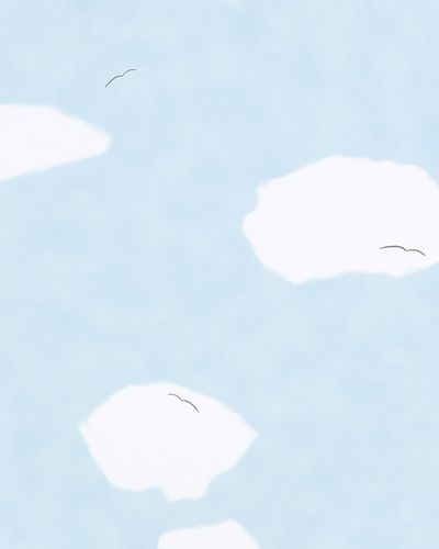 Image Kids Wallpaper Clouds Birds blue white 31106