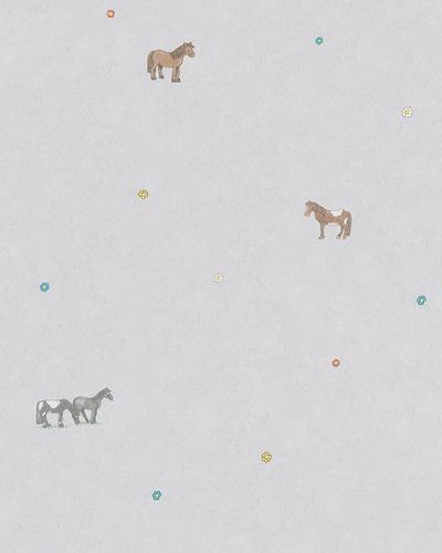 Image Kids Wallpaper Pony Farm grey colourful 31112