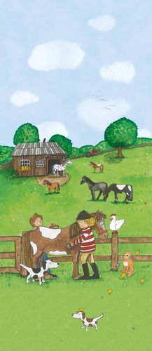 Image Photo Wallpaper Kids Pony Farm green 46501