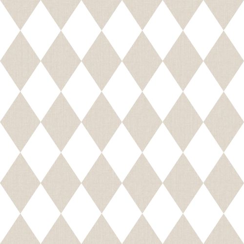 Kids Wallpaper diamonds white beige Babylandia 005427