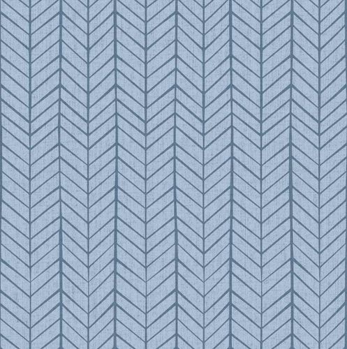 Kids Wallpaper stripped herringbone blue 005449