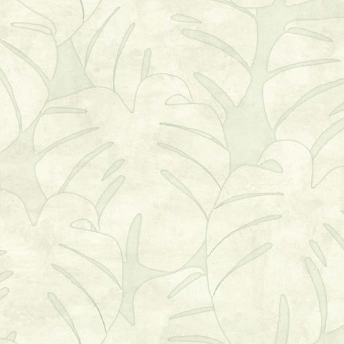 Non-Woven Wallpaper Leaves grey green 139002