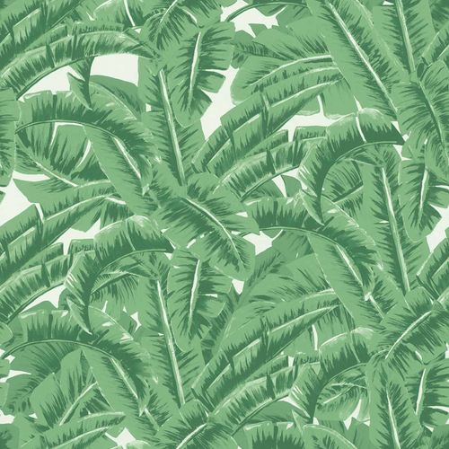 Non-Woven Wallpaper Leaf Jungle green white 138984