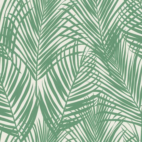 Non-Woven Wallpaper Fern Textile Look green grey 139007