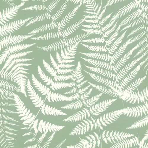 Non-Woven Wallpaper Fern Leaves grey green 138998