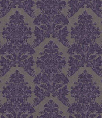 Article picture Textile Wallpaper Ornament purple green grey Gloss 086163