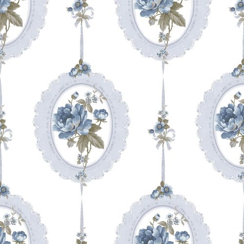 Picture Vinyl Wallpaper Medaillon Floral 107817