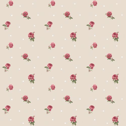 Picture Vinyl Wallpaper Roses Dots 107823