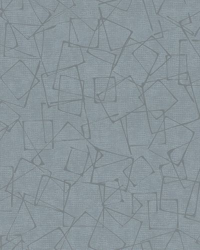 Non-Woven Wallpaper Rectangles blue grey Gloss 6745-30