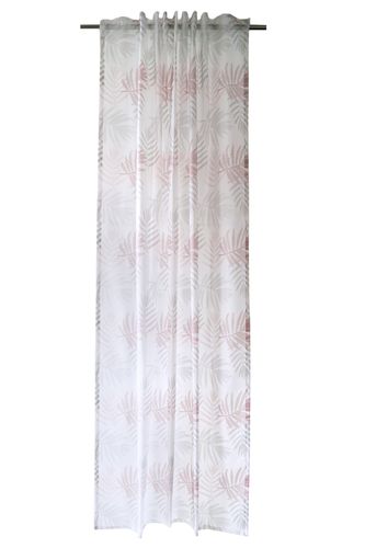 Loop Curtain transparent leaves graphic rosé 5413-00