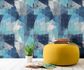 Vinyl Wallpaper Geometric Textile blue grey PP3601 2