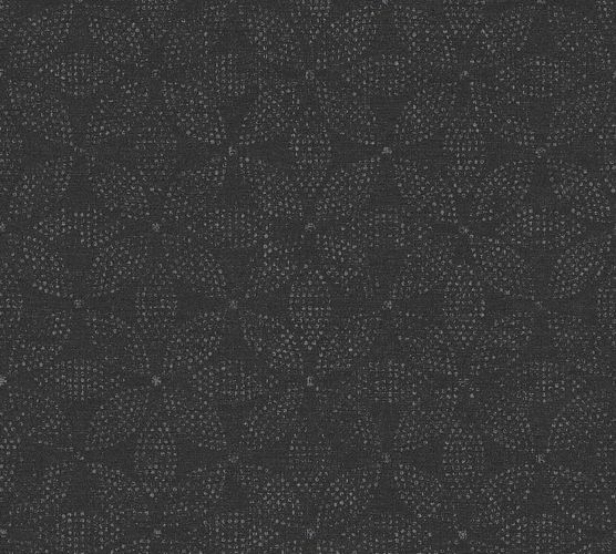 Vinyl Wallpaper Ethno Flowers black silver 37176-3