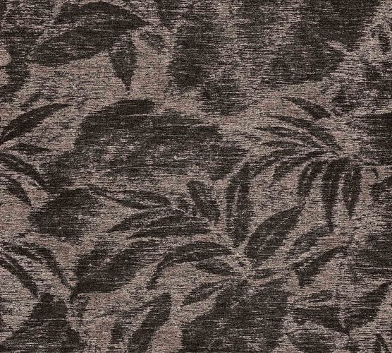 Non-Woven Floral Leavesdruck brown black 37219-2