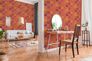 Non-woven wallpaper tiles orange pink 37406-5 5