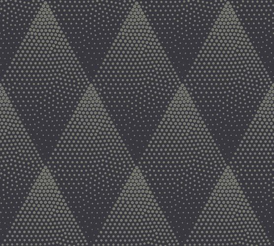 Non-woven wallpaper graphicale rhombuses black 37419-3