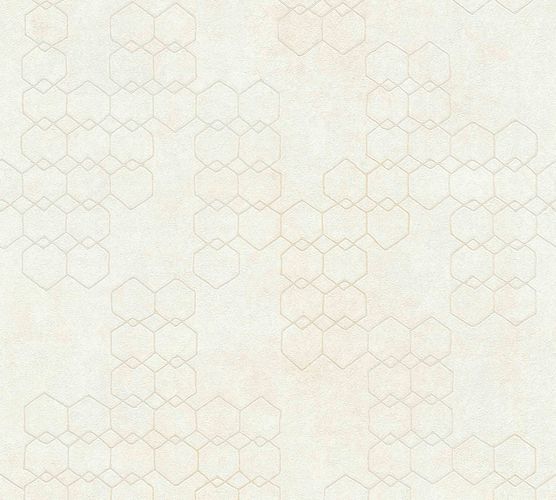 Non-woven wallpaper graphic cream grey white 37424-1