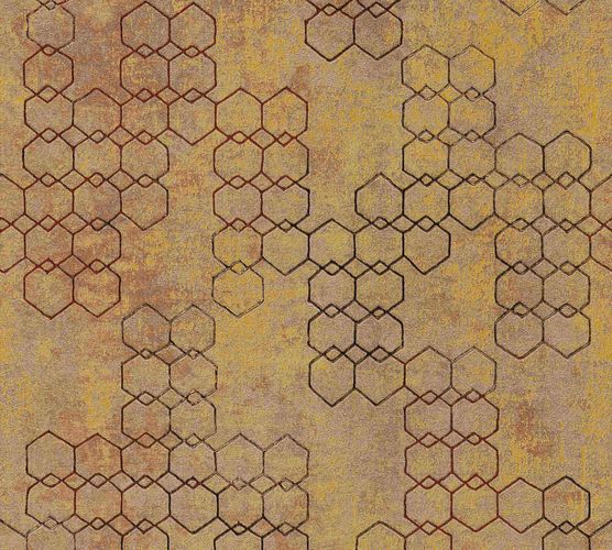 Non-woven wallpaper graphic orange copper glossy 37424-3