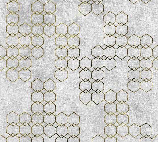 Non-woven wallpaper graphic grey gold glossy 37424-4