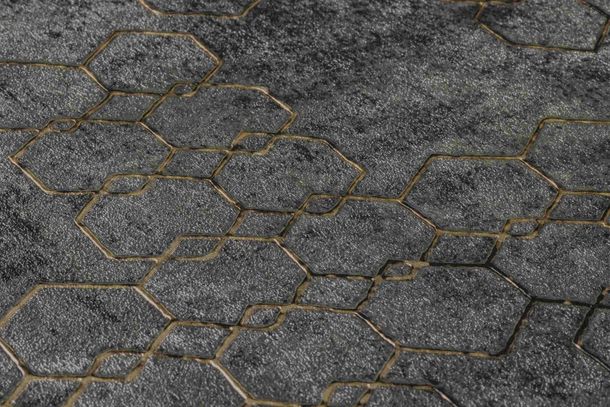 Vliestapete Grafik anthrazit schwarz gold Glanz 37424-6