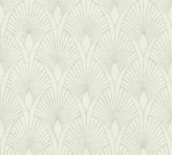 Non-woven wallpaper art deco greywhite silver 37427-1