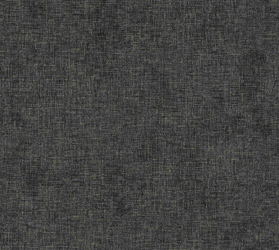 Non-woven wallpaper mottled plain black gold 37431-4