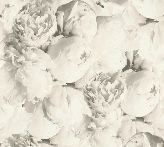 Non-woven wallpaper rose flower cream white 37398-4