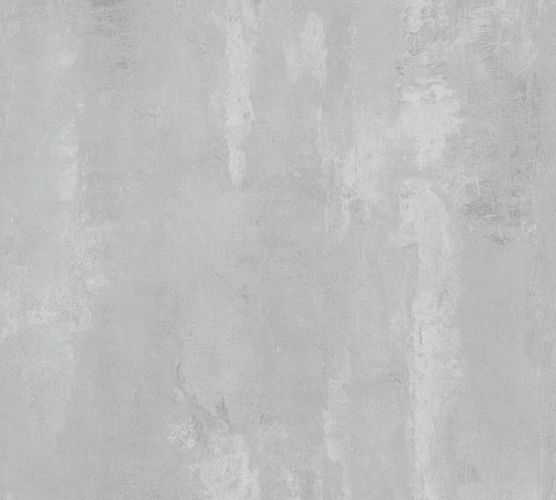 Non-woven wallpaper plain mottled light grey 37412-2