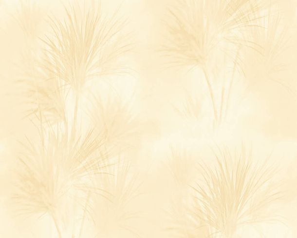 Non-woven wallpaper grasses yellow white 37275-2