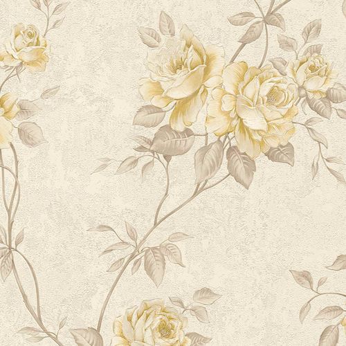 Non-woven wallpaper rosebuds cream taupe beige 37226-2