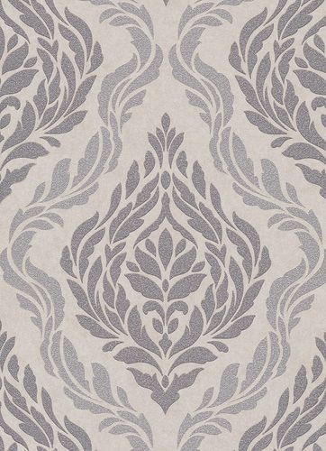 Baroque ornaments non-woven wallpaper taupe grey 10060-02