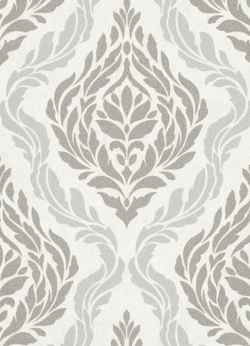 Baroque ornaments non-woven wallpaper cream grey 10060-14