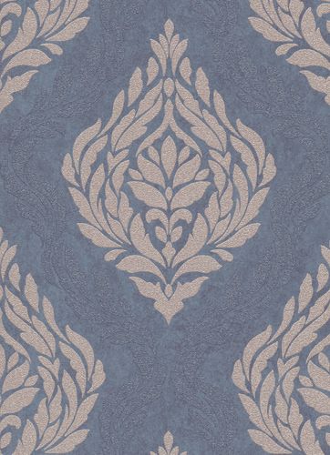 Baroque ornaments non-woven wallpaper blue beige 10060-44