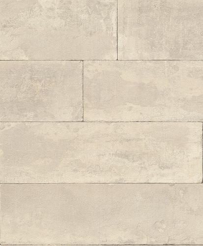 Non-woven wallpaper stone optic grey-beige 426014